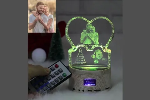 Lámpara fotográfica de cristal 3D para Navidad · Fotografía 2