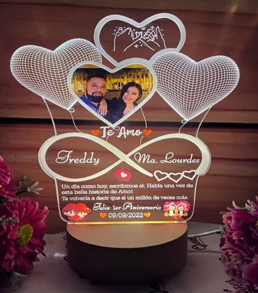 Lámpara LED Corazones de pareja · Fotografía 2